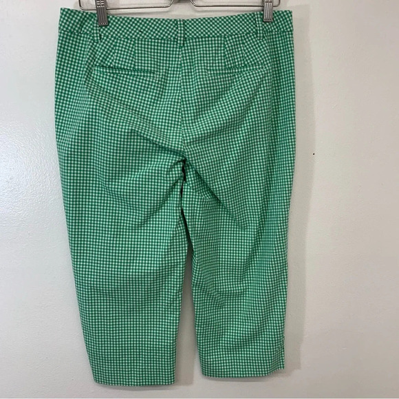 Talbots Perfect Skimmer Pants Woman  10P Gingham Green White Pockets Travel Work - Picture 5 of 10